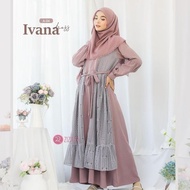 Ivana Dress | Gamis Brukat | Kombinasi regiany polos dan brukat