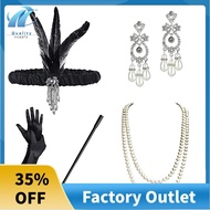 1Set Flapper 20'S  Girl Costume 1920S Set  Jewellery Black