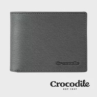 【Crocodile】鱷魚皮件 真皮皮夾 維也納 Wien系列 8卡 雙鈔票 短夾-0103-10404-原廠公司貨 黑色