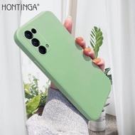 Hontinga Casing Case For OPPO Reno5 Reno 5 5G Case Square Original Liquid Soft Silicone Full Cover Camera Protection Shockproof Cases Back Cover Phone Casing Softcase For Boys Girls Men Women