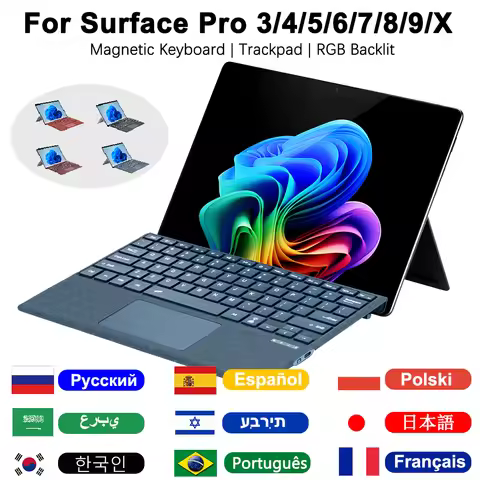 Bluetooth Keyboard For Surface Pro 11 10 9 8 X,For Microsoft Surface Pro 3 4 5 6 7/7 Plus Detachable