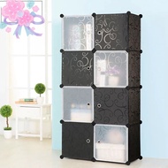8 Cube Childrens Cartoon Simple Wardrobe Steel Frame Wardrobe Assembly Storage Cabinet  Almari Kartu