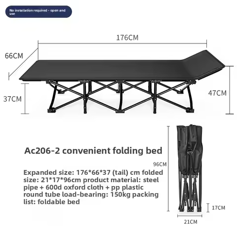 Outdoor Camping Folding Bed Easy Portable Field Cot Solo Office Nap Bed Home Portable Multipurpose C