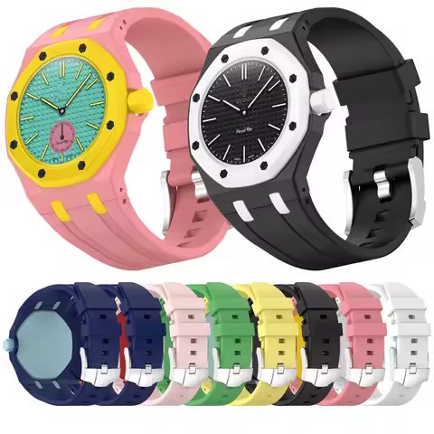 For Audemars Piguet AP X Swatch Royal POP Pocket Watch Strap Protective Case Rubber Bezel Band Repla