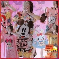 Baju Tidur Rumah Malam Plus Size Pajamas Cartoon Pyjamas  Baju Tido Gaun tidur perempuan paras lutut