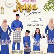 [2025] ROYAL BLUE - Sedondon Family Baju Kurung Moden | Riau | Kurung Kids| Baju Melayu Cotton Osaka