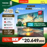 [AI 4K Mini LED TV] Toshiba 75" 4K UHD AI Smart TV - Dolby Vision IQ Dolby Atmos HDR10+ AMD Freesync