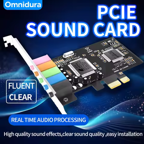 PCI-E 5.1 Sound Card CMI8738 Chipset 3D Stereo PCI Express Audio Card 24Bit Digital for Computer Gam