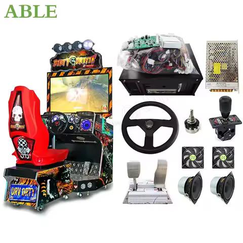 Dirty Drivin Arcade Game Machine DIY Full Kit Coin Operated Video Driving Simulator Car Racing Game 