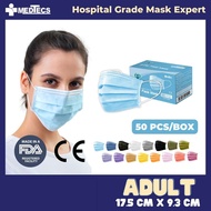 Medtecs Official Surgical Face Mask Medical 3ply Sky Blue Color Facemask 50 pcs FDA Approved
