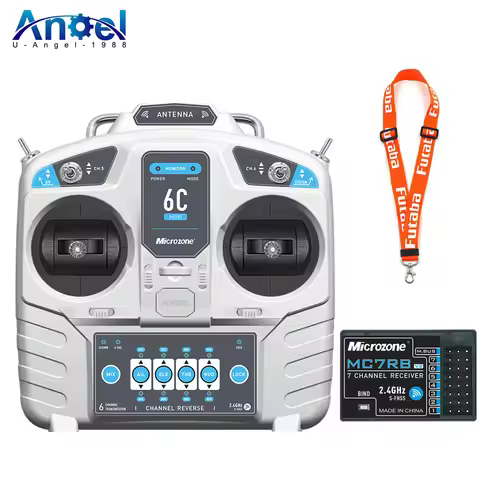 MicroZone MC6C Mini V2 2.4G 6CH Controller Transmitter w/ Receiver Radio System For RC Airplane Dron