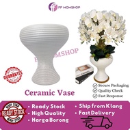 Ceramic High Vase Flower Pot Pasu Hiasan Tinggi Seramik Putih Pasu Bunga Orkid