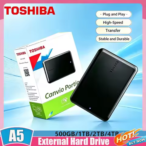 Toshiba A5 Series Black Small 2.5 Inch Portable HDD USB 3.2 Gen1 1TB High Speed for Apple Mac Suprem