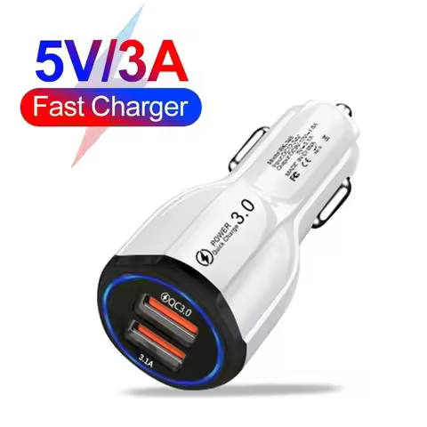 40W 5V/3.1A Car Charger 2 Ports Car Charger Fast Charging QC3.0 QC5.0 PD30W Car Cigarette Lighter Fl