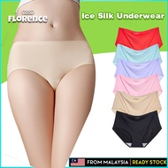 [Local Stock] Ice Silk Panties Seamless Women Underwear Middle Waist Seluar Dalam Wanita Women Brief