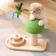kdgoeuc Mushrooms Cat Scratch Board Sisal Cat Tree Toy with Ball Kitten Scratching Post For Cats Climbing Pet Training Interactive ToysScratchers Pads &amp; Posts