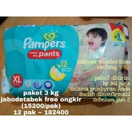 Pampers Pants Xl Contents 7, Package 3kg Free Ongkir