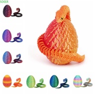 SDEER 3D Printed Snake Egg, Snake Egg Candy Color 3D Printed Snake Toys, Realistic Gradient Flower R