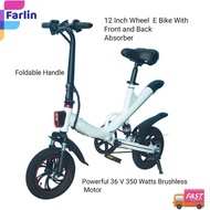 Electric Bicycle 12 Inch Wheel Aluminium Alloy E bike Scooter  xiaomi segway ninebot