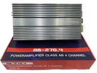 Class AB 4CH รุ่น AB-270.4 ทรานซิสเตอร์ เสียงดีชัดใส รุ่นใหญ่แรงๆ ขับกลาง8 แหลม8 สบายๆ