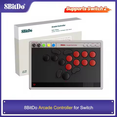 8BitDo Arcade Controller Wired, Wireless Bluetooth, 2.4G, Low-profile Mechanical Switches For Ninten