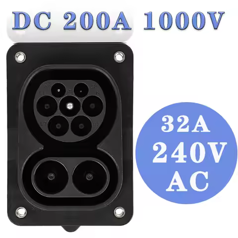 200 Amp Combo 2 CCS Type 2 EV Female Inlet 1000V DC 32A 240V AC socket