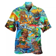 Large Size Men's Casual 3D Digital Printed Short-Sleeved Shirt Hawaii Men's Shirt2026127CS