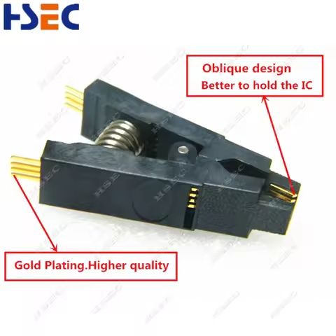 Gold plating SOIC8 SOP8 Test Clip For EEPROM 93 25 24 programmer adapter soic8 sop8 flash clip EZP20