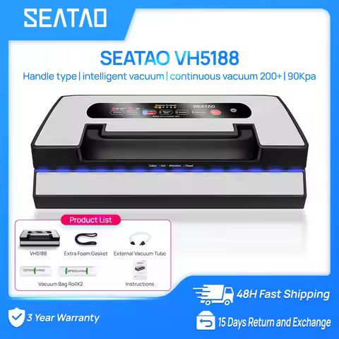 Seatao VH5188 Vacuum Packing Machine Built in Cutter & Storage Multifunction Automatic Vacuum Sealer