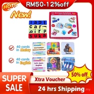 Bahasa Melayu & Inggeris 2-dalam-1 Set Blok Bangunan Ejaan Perkataan Blok Bangunan Pendidikan Awal T