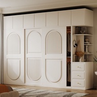 Modern Solid Wood Wardrobe Storage Cabinet Sliding Door Wardrobe Wardrobe with drawers 1/2/3/4/5 Doo
