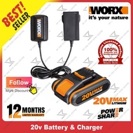 WORX WA3760 20V 3-5 Hour Battery Charger WA3860 20V LION BATTERY CHARGER WG169E WG259E WG322E WG549E