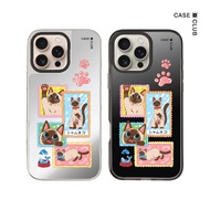 CaseClub Iphone Case Siamese Cat Stamp Glass For i17 Pro Max/i17 Pro/i17 Air/i17