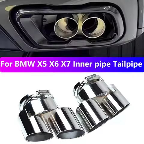 For 2019-2025 BMW X5 G05 X6 G06 X7 G07 Exhaust Pipe Upgrade Stainless Steel Black Inner Tube Muffler