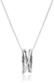 The Serenity Prayer Double Mobius Ring Silver Plated Pendant Necklace - 18 inch Chain