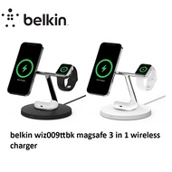 Belkin WIZ009my BoostCharge PRO 3-in-1 Wireless Charger with MagSafe 15W and Power Adapter