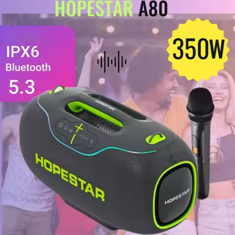 Hopestar A80 High Quality 300W Portable Subwoofer RGB Fashion Design IPX6 Waterproof Bluetooth Speak