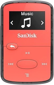 SanDisk 8GB Clip Jam MP3 Player, Red - microSD card slot and FM Radio - SDMX26-008G-G46R