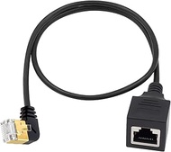 Duttek Ethernet 90 Degree Adapter Cable, Cat 8 Ethernet Cable, Extreme Thin Right Angled RJ45 Male t