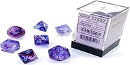 Chessex Nebula Polyhedral Dice Set Nocturnal with Blue Luminary (7 dice)