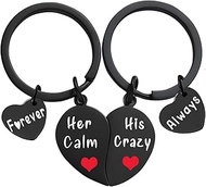 Valentine's Day Gifts for Him Her 2PCs Couple Keychain His and Her Gifts Anniversary Keychain for Hu