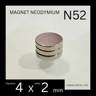 NEODYMIUM N52 MAGNET STRONG 4X2MM 4X2 MM 4 X 2 ROUND COINS
