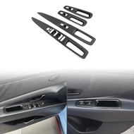 Carbon Fiber Style ABS 4Pcs Door Lock Glass Control Button Panel Cover Window Lift Switch Panel Trim