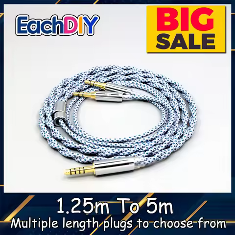 99% Pure Silver Mix Graphene OCC Shielding Earphone Cable For Hifiman Sundara Ananda v3 HE1000se HE1