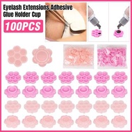 **包郵** [100件裝][玫紅色] 嫁接膠水梅花杯 美睫工具 膠水延時杯 嫁接睫毛輔助工具 [平行進口] PC5853