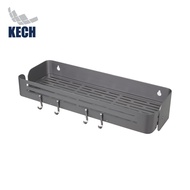 HomePro ชั้นวางอเนกประสงค์ติดผนัง 40 ซม. พร้อมตะขอแขวน 4 ชิ้น  GRAY แบรนด์ KECH