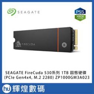 SEAGATE FireCuda 530系列 1TB 固態硬碟 散熱片版 (PCIe Gen4x4, M.2 2280)