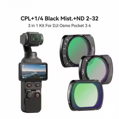 Lens Filter Set for DJI Osmo Pocket 3/4, ND8 ND16 ND32 ND64 ND128 ND256 ND1000 ND8/PL ND16/PL for Vi