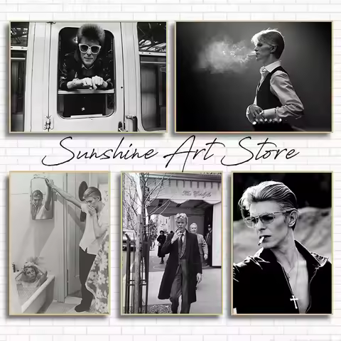 David-Bowie Print Black and White Photography Print Canvas Poster Vintage Photos Decor D-avid B-owie