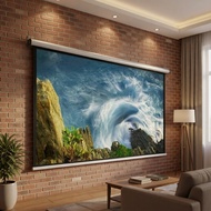Projection Screen Projector Manual Hand Pull Screen Retractable Curtain Projector Screen Home HD Wal